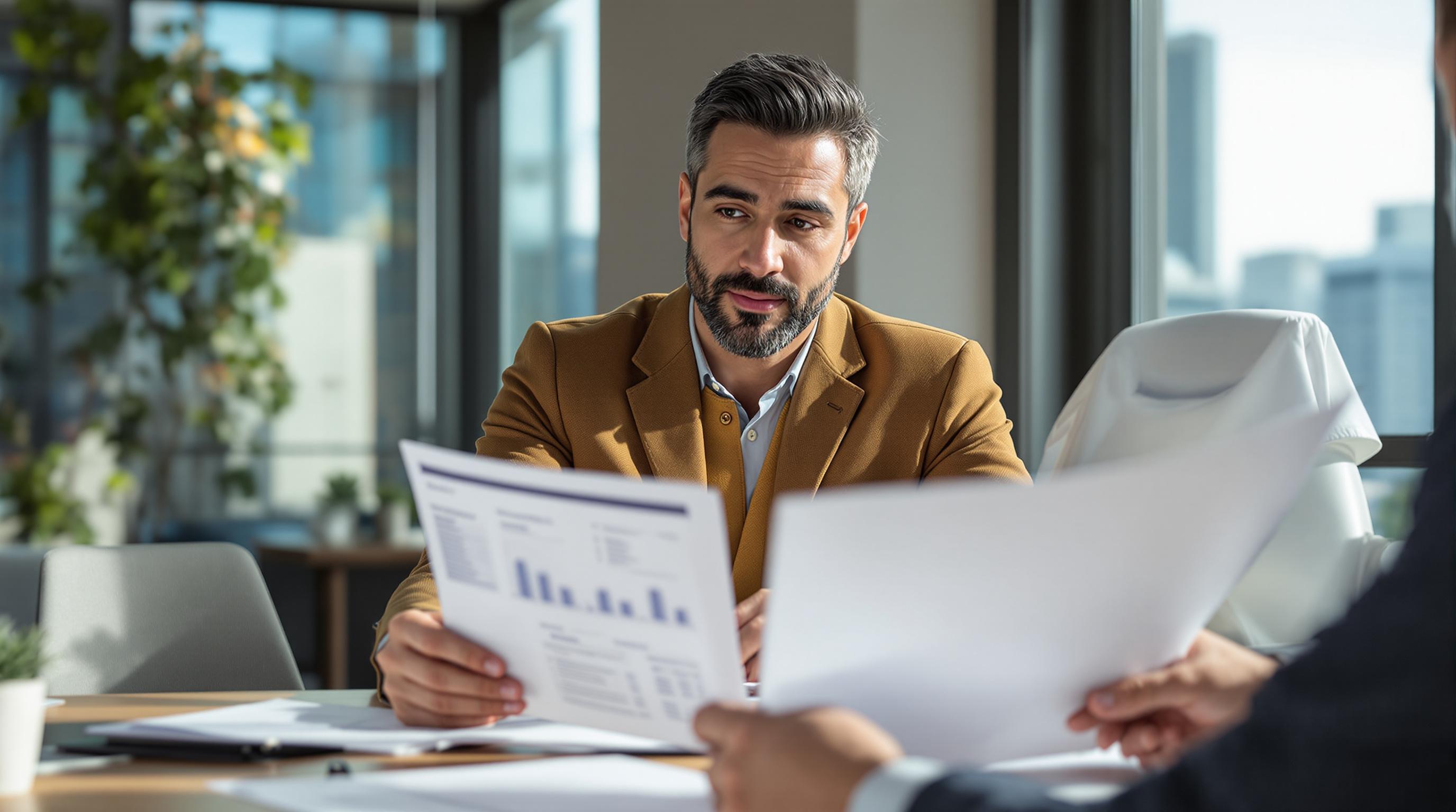 Los Angeles CPA reviewing taxes with client