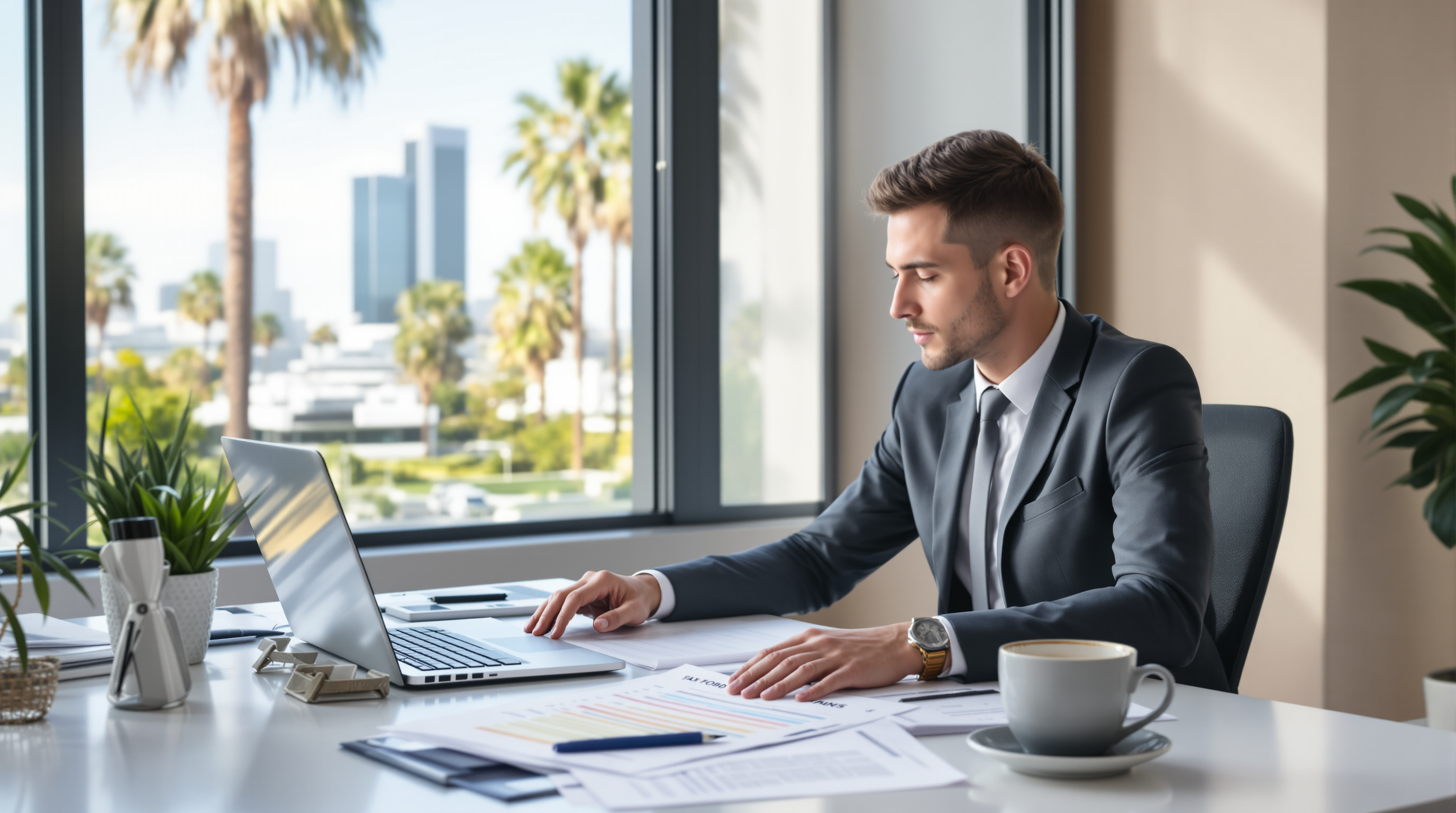 Irvine tax preparation professional working in California office