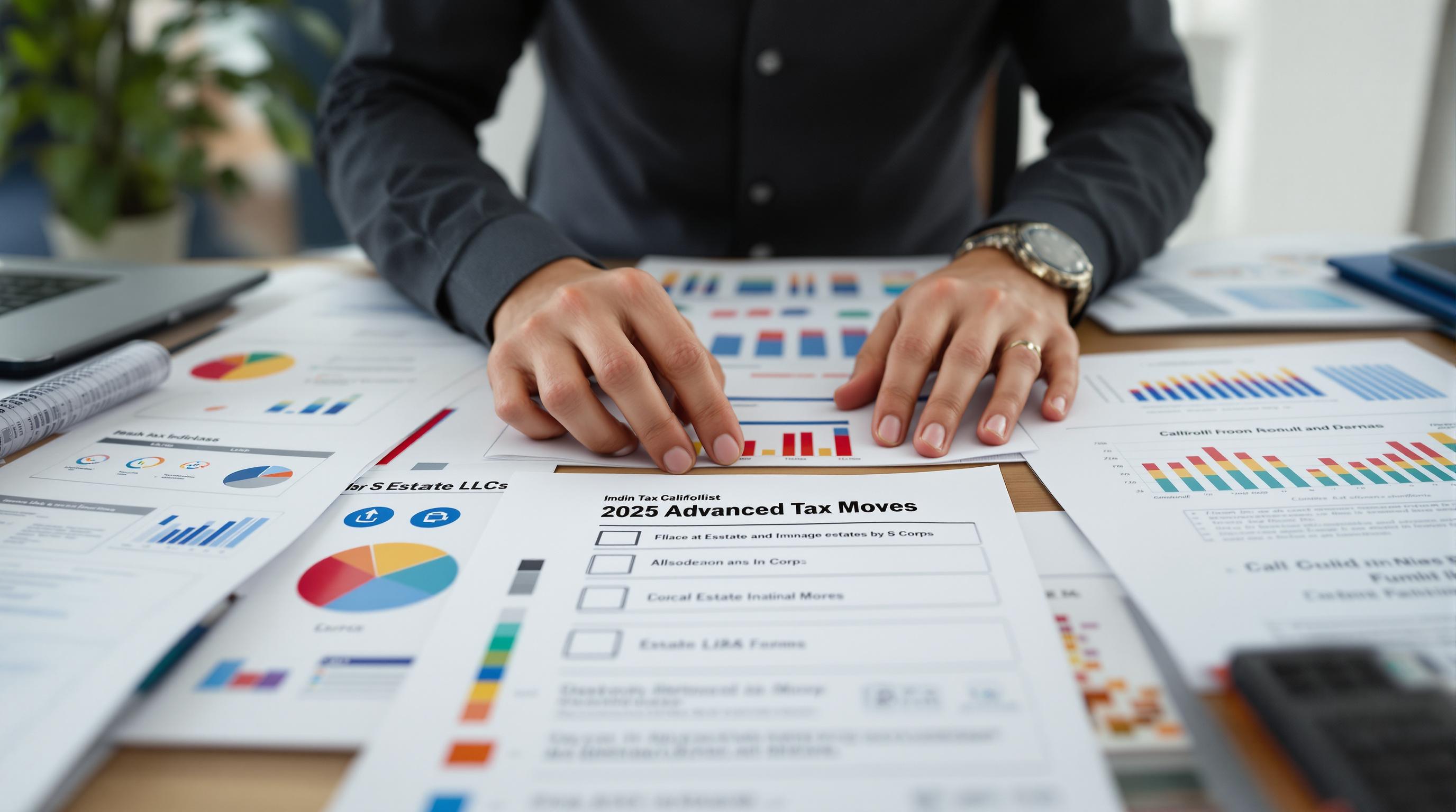 California business owner and strategist reviewing tax documents for 2025 advanced tax moves