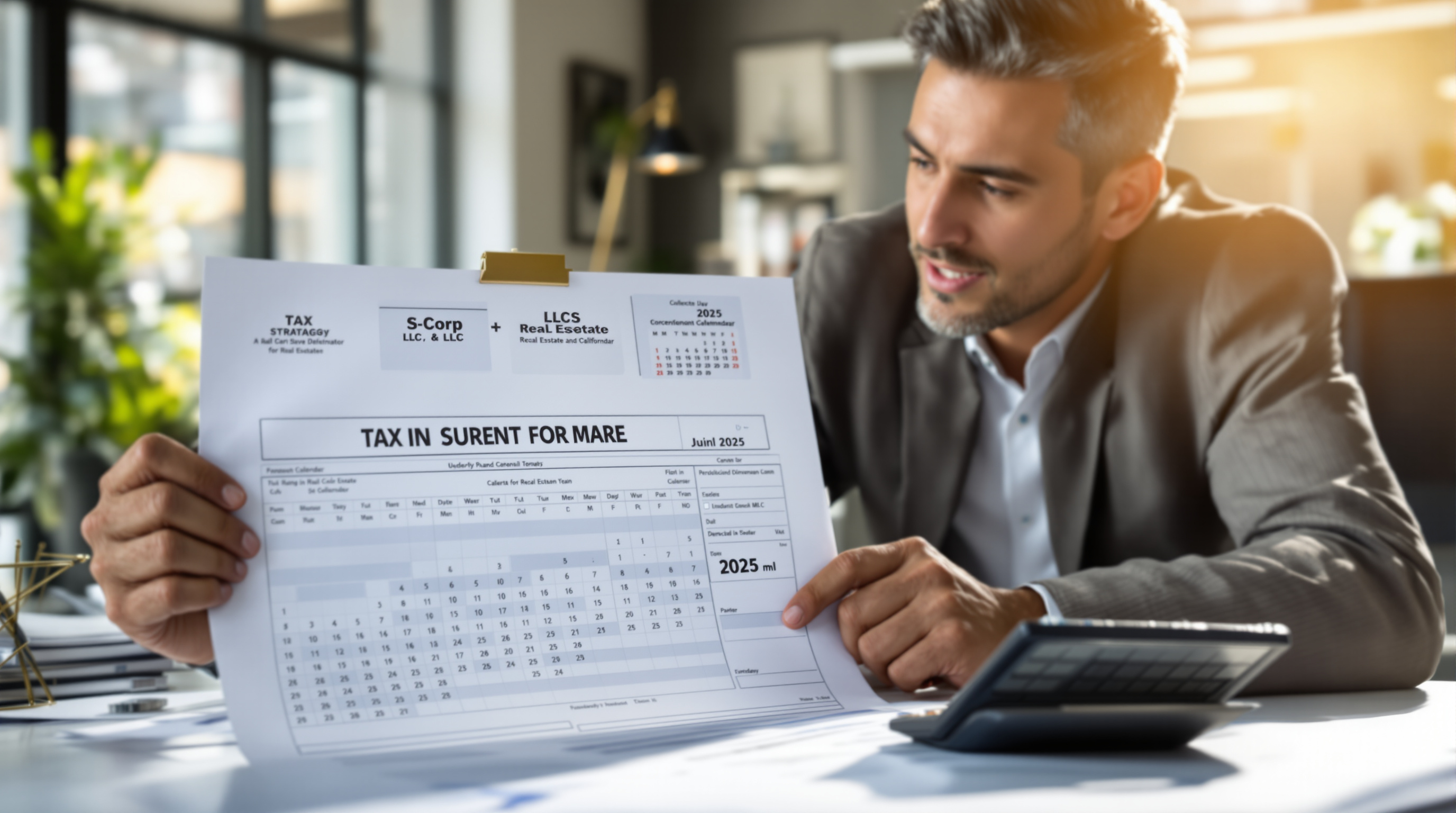 California business owner at desk planning S Corp LLC taxes 2025