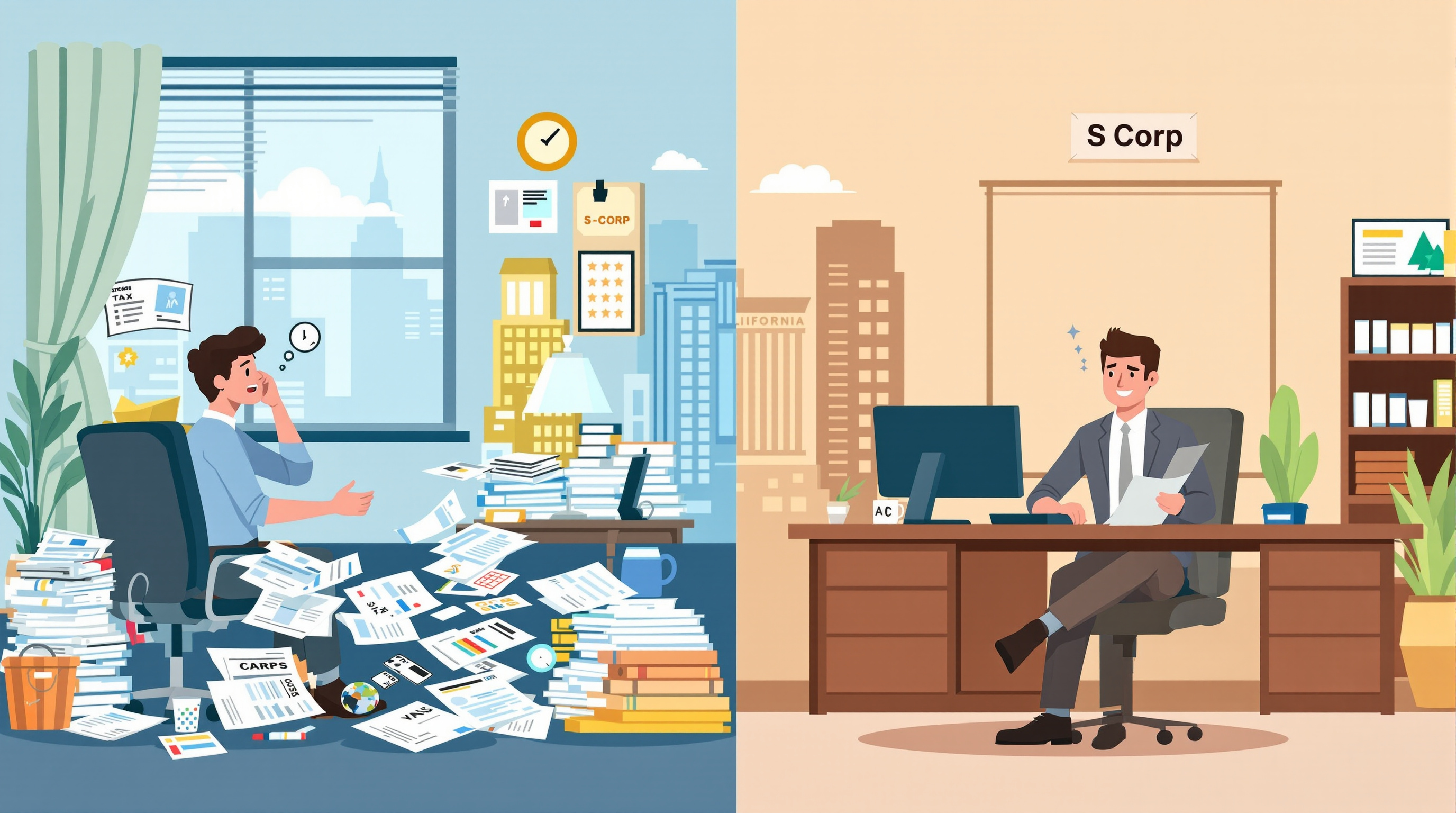 S Corp vs Schedule C split illustration