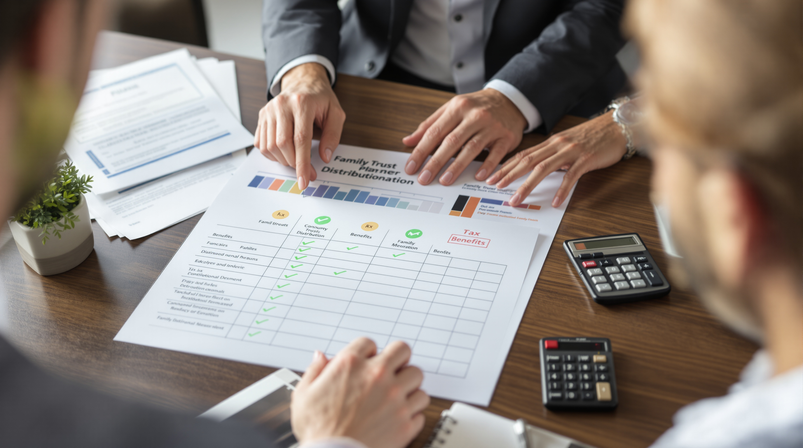 Family trust tax benefit concept